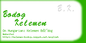 bodog kelemen business card